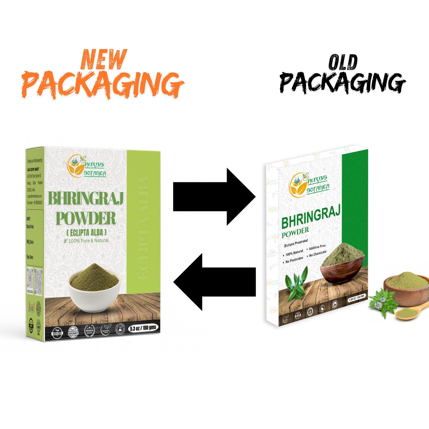 Herbs Botanica Bhringraj Powder Organic Eclipta Alba False Daisy Karisalankanni Bhringrajasava Powder Nourish Your Hair Naturally for Radiant Locks 5.3 oz / 150 gms