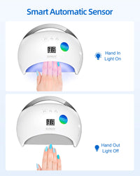 UV LED Nail Lamp, SUNUV 48W Gel Nail Polish Dryer with 30/60/99S Timer Sensor Removable Bottom Tray for Home and Salon