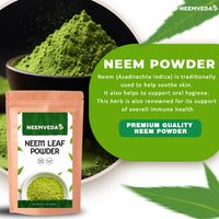 Neemveda Neem Leaf Powder 100 Grams (Azadirachta Indica) for Eating, Naturally Grown, Premium Quality Neem Powder