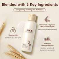 OKAQEE Rice Toner for Face - Milky Toner with 94.4% Rice Extract & Niacinamide - Skincare to-ner for Even Skin Tone - Hydrating Ri-ce Facial to-ner Serum - Gentle, pH-Balanced for Sensitive, Dry & Dull Skin