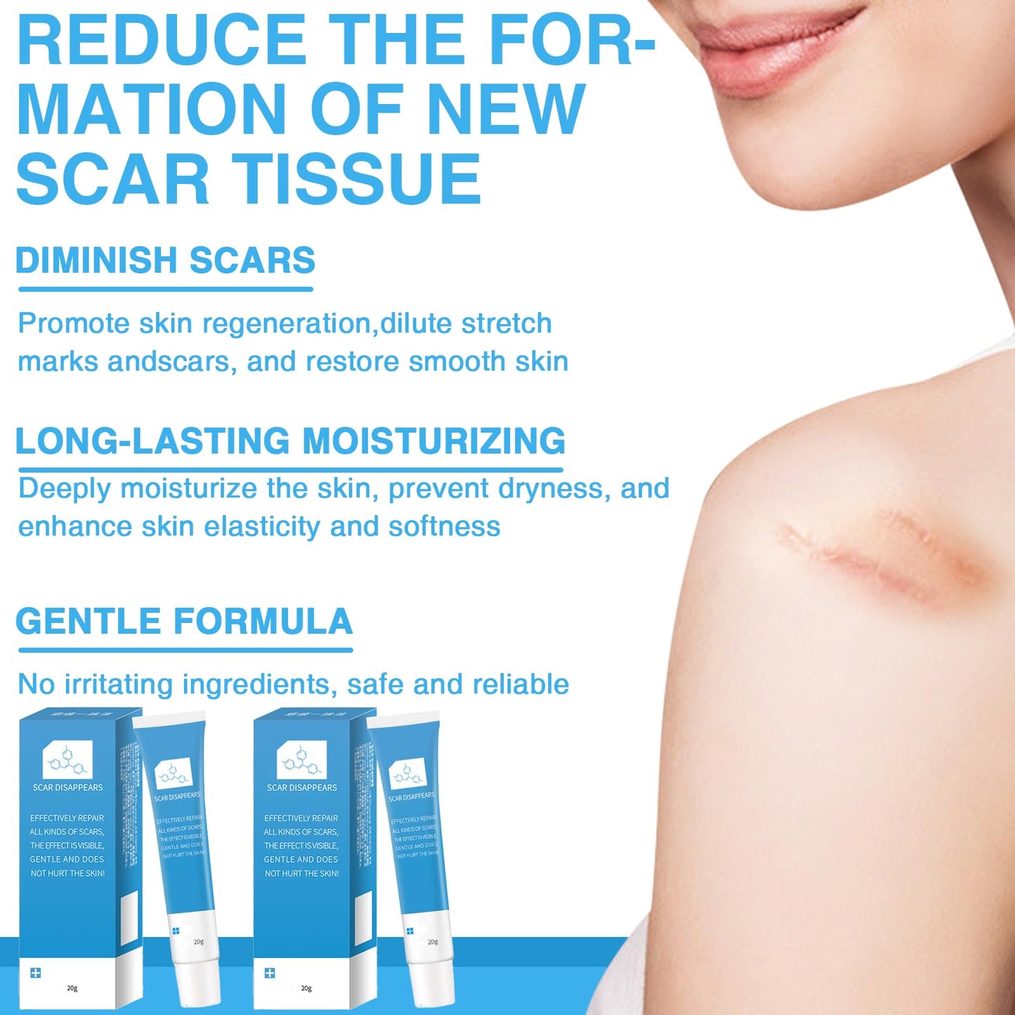COWANIEE 2 Pcs Scar Removal Cream,20g