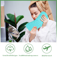 Lanjue 5 Pack Make Up Remover Cloth, 15.75 * 7.87in Flannel Face Cloth Face Wipes for Sensitive Skin Make Up Removing (Black+Violet+Cherry Red+Green+White)