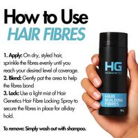 Hair Genetics Hair Fibres for Hair Loss Cover Thin Hair & Bald Spots- Hair Fibre for Thick Hairs- Fibers for Men and Women for Hair Loss (Black 22g)
