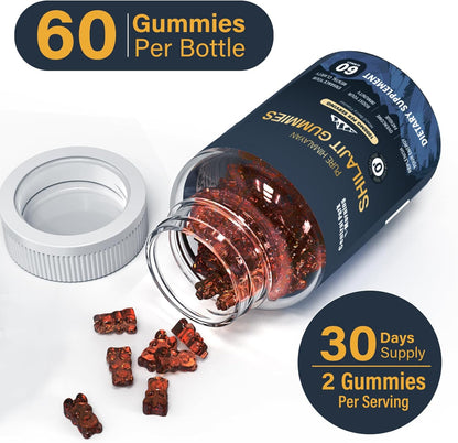 Shilajit Gummies 1000mg, Pure Himalayan Shilajit Gummies, 60 Gummies