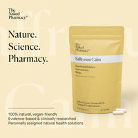 The Naked Pharmacy | Saffrosun Calm | Emotional Balance | Fatigue & Menopause | with Vitamin B12 | High Strength | Natural No Additives | Vegan | 60 Capsules