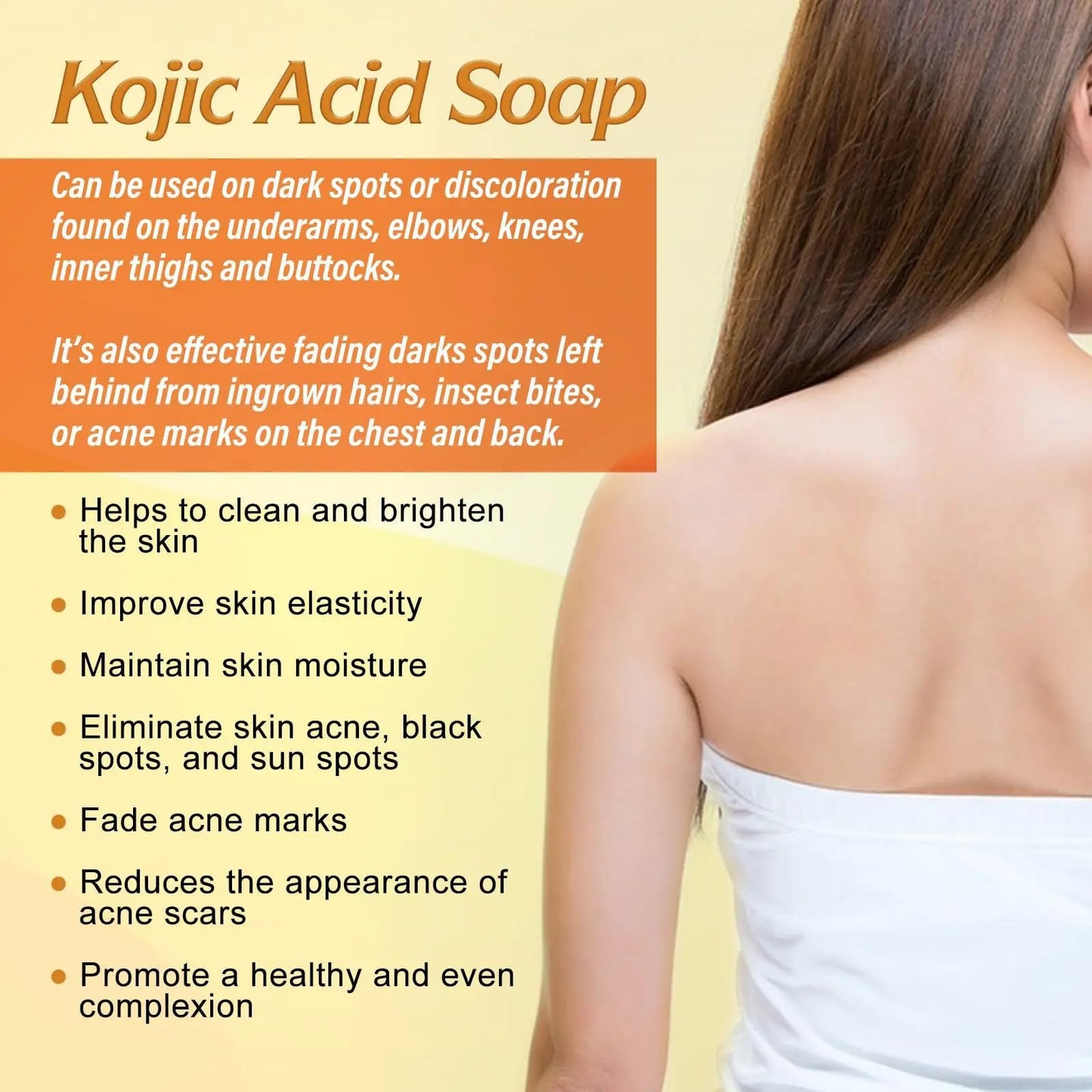 Kojic Acid Soap, Kojic Soap Bar Skin Lightening Soap Bath Soap, Fades Age Spots, Freckles, Revitalize and Moisturizing Cleansing Soap for Dark Spots, Uneven Skin Tone