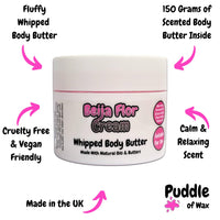 Beija Flor Cream - 150g Whipped Body Butter - Made with Natural Oils and Butters - Vegan Friendly - Puddle of Wax - Made in the UK