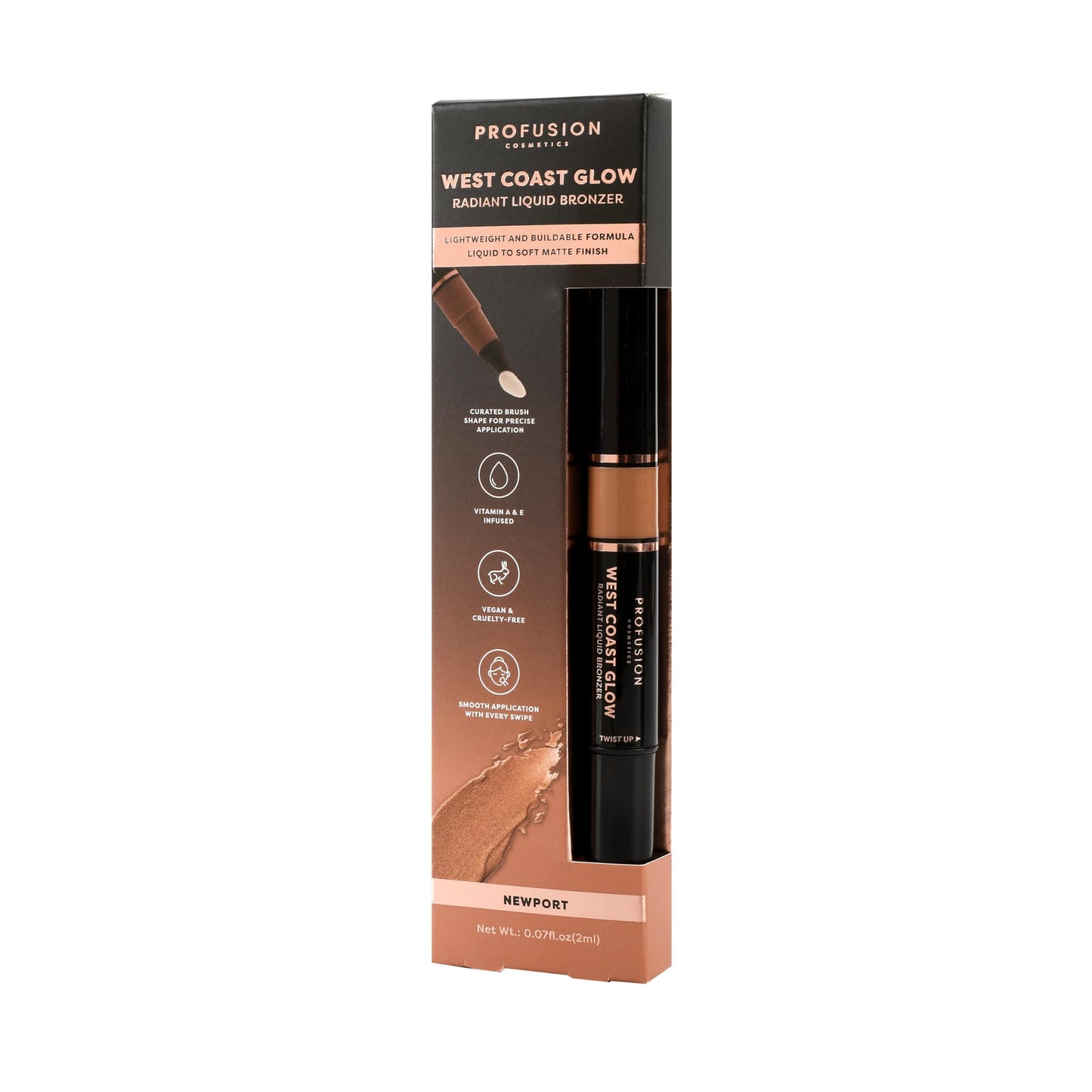 Profusion Cosmetics - West Coast Glow Radiant Liquid Bronzer- Newport