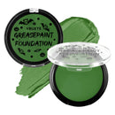 YBUETE Green Foundation Oil Based Face Paint, Professional Green Greasepaint for St. Patrick's Day, Halloween Face Body Paint for Witch Shrek Hulk Goblin for Adult Festival & Theater Performance