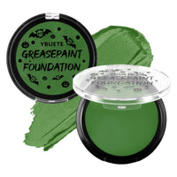 YBUETE Green Foundation Oil Based Face Paint, Professional Green Greasepaint for St. Patrick's Day, Halloween Face Body Paint for Witch Shrek Hulk Goblin for Adult Festival & Theater Performance