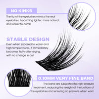 WENDY LASHES Individual Lashes D Curl Cluster Lashes FD18/B 0.07mm 12-16mm Mixed DIY Lash Extensions Wide Stem Individual Eyelash Clusters Reusable Soft and Wispy Clusters Eyelash Extensions(FD18+B-D-MIX12-16)