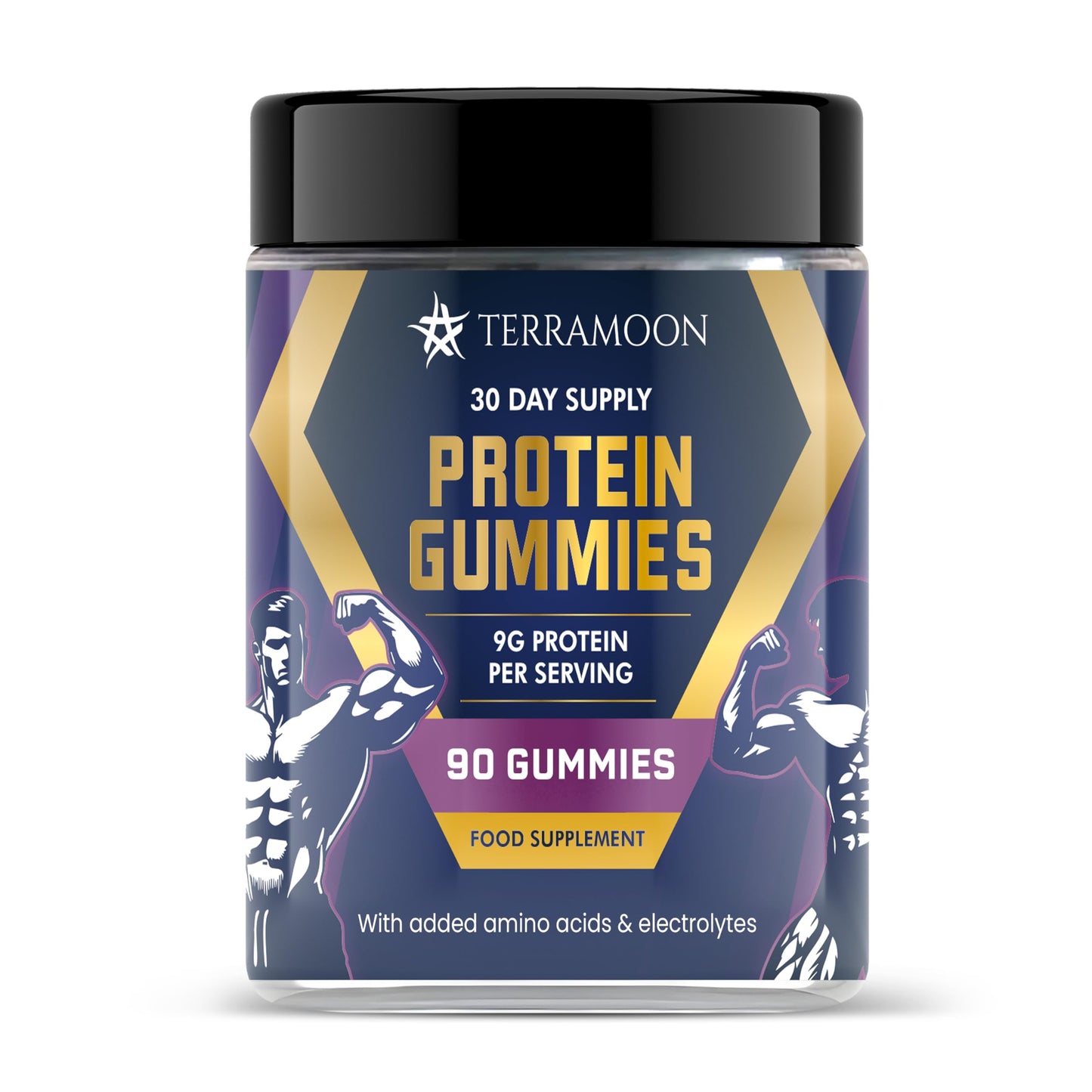 TERRAMOON Protein Gummies, 9g Protein Per Serving, 90 Gummies, 30-Day Supply with BCAA and Electrolytes
