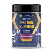 TERRAMOON Protein Gummies, 9g Protein Per Serving, 90 Gummies, 30-Day Supply with BCAA and Electrolytes