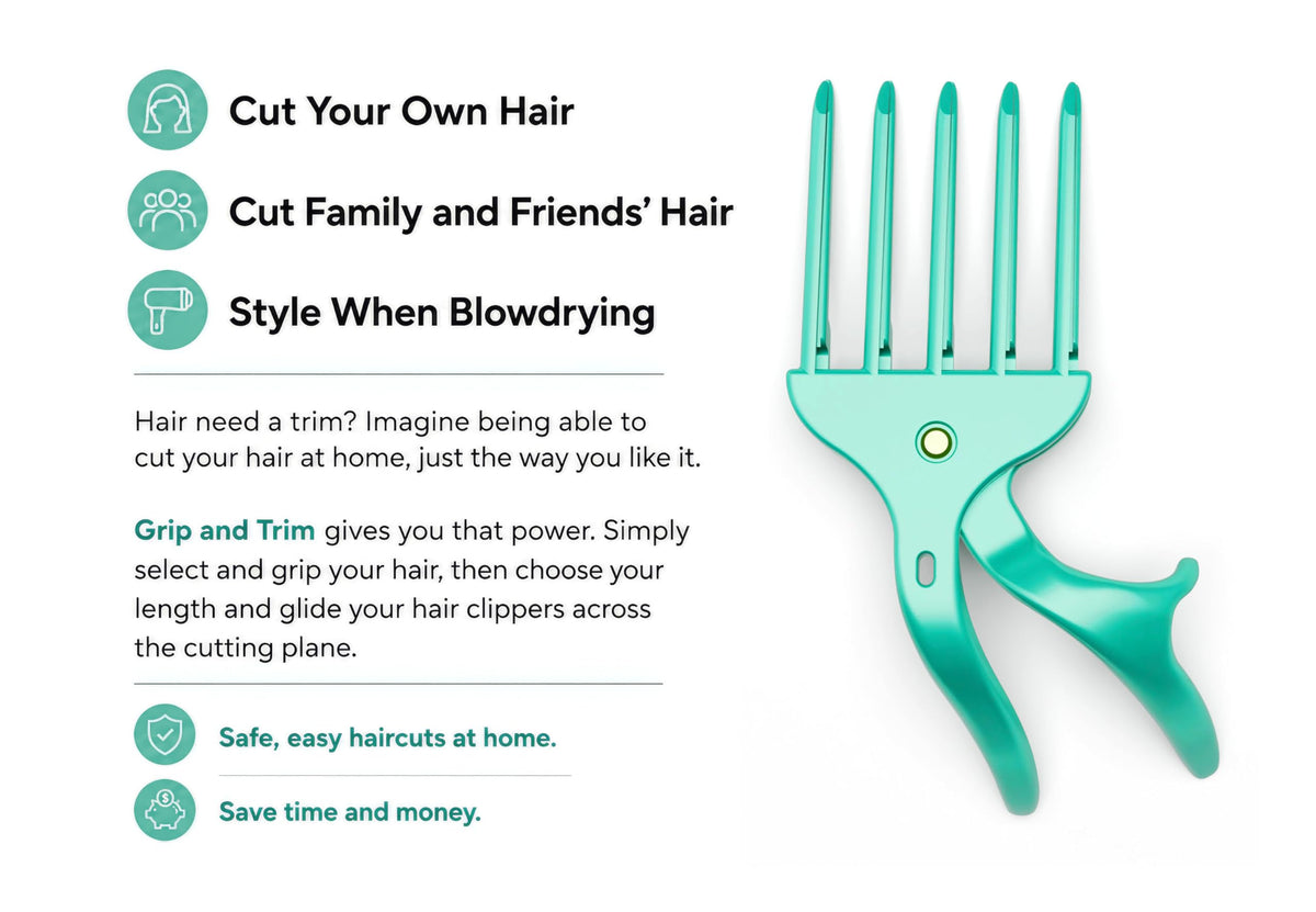 Cut Your Own and Other's Hair at Home the Easy Way | DIY Haircut Tool for Everyone | Use with Your Hair Clippers for Clean, Even Trims Every Time with Grip and Trim.