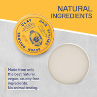 SEVEN POTIONS Seven Potions Men's Hair Styling Clay — Natural, Water-Based, Matte Hair Wax, High Hold Hair Styling Product — 100% Vegan, Cruelty Free (100ml)