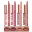 LANGMANNI 4pcs Matte Lipstick with Lipliners Durable Makeup Set,Long-Lasting Non-Stick Cup Not Fade Waterproof Pigmented Velvet Lipgloss Kit Beauty Cosmetics Makeup Gift for Girls(#12811)