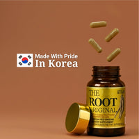 BTGIN The Root Original Korean Red Panax Ginseng Supplement - 100% Whole Fine Root Powder with Natural Fiber & Minerals - Caffeine Free Stamina, Wellness & Immunity Support - 60 Capsules