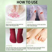 AuraAnge 4 PCS Aloe Vera Foot Peel Mask - Exfoliating Socks for Callus Removal - Cracked Heels, Dead & Dry Skin. Moisturizing for Soft, Smooth Feet
