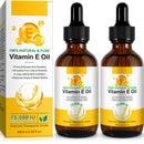 LEISGOTO Vitamin E Oil, 100% Pure Natural Plant Extracts Vitamin E Oil for Skin, Face, Reduces Scars & Stretch Marks, Smooths Fine Lines & Wrinkles, Firms & Boosts Skin Elasticity - 60ml Body Oil (Pack of 2)