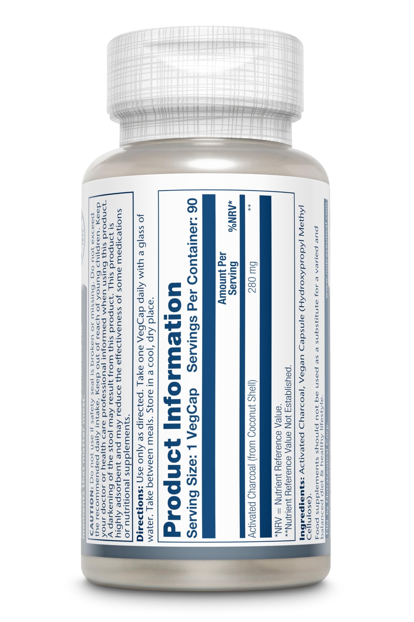 SOLARAY Activated Charcoal - 90 Vegan Capsules not Tablets - High Strength Supplement from Natural Coconut Shell - Lab Verified - Solaray