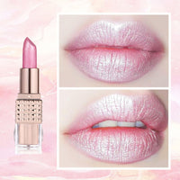 LYNTYAOU Shimmers Lipstick Pearl Pink Color Lip Stick, Glitter Metallic Bright Pink Lip Balm for Women, Silky Smooth Full-Coverage Lipsticks, Longlasting Pearlescent Light Pink Tinted for Women