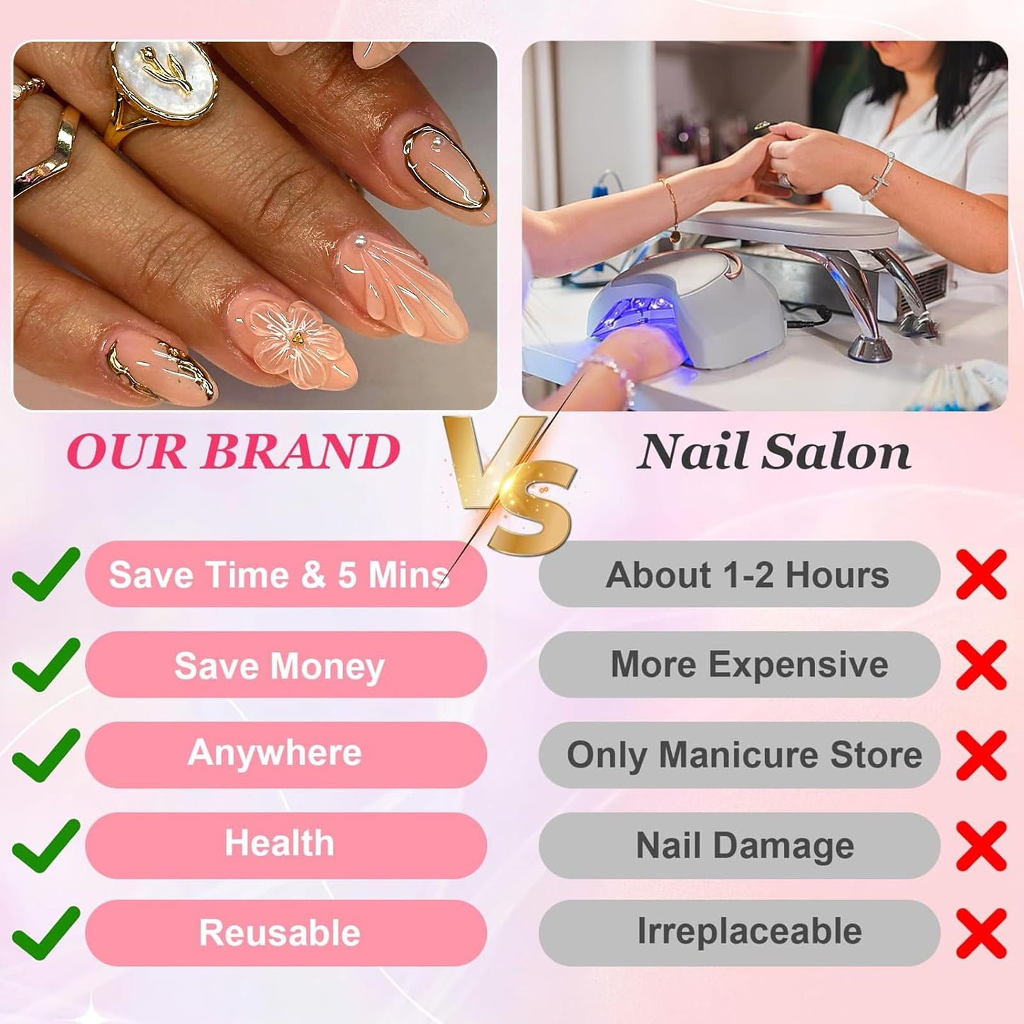 Ceboic 24 Pcs Square Short False Nails, French Tips Press on Nails Acrylic Full Cover Fake Nails, Glossy Removable Stick on Nail with Glue Sticker for Women and Girls (Nude Green Border)