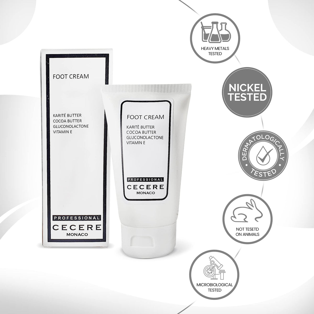 Cecere Laboratories-(75ml/2.5oz) Foot Cream for Cracked Heels and Dry Skin, Shea Butter Foot Cream for Very Dry Feet,Cracked Heel Repair Cream
