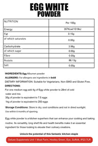 Deluxe Nutrition 500g Egg White Powder Cooking Baking Eggs Albumen Protein Powdered Eggs All Natural Halal Kosher