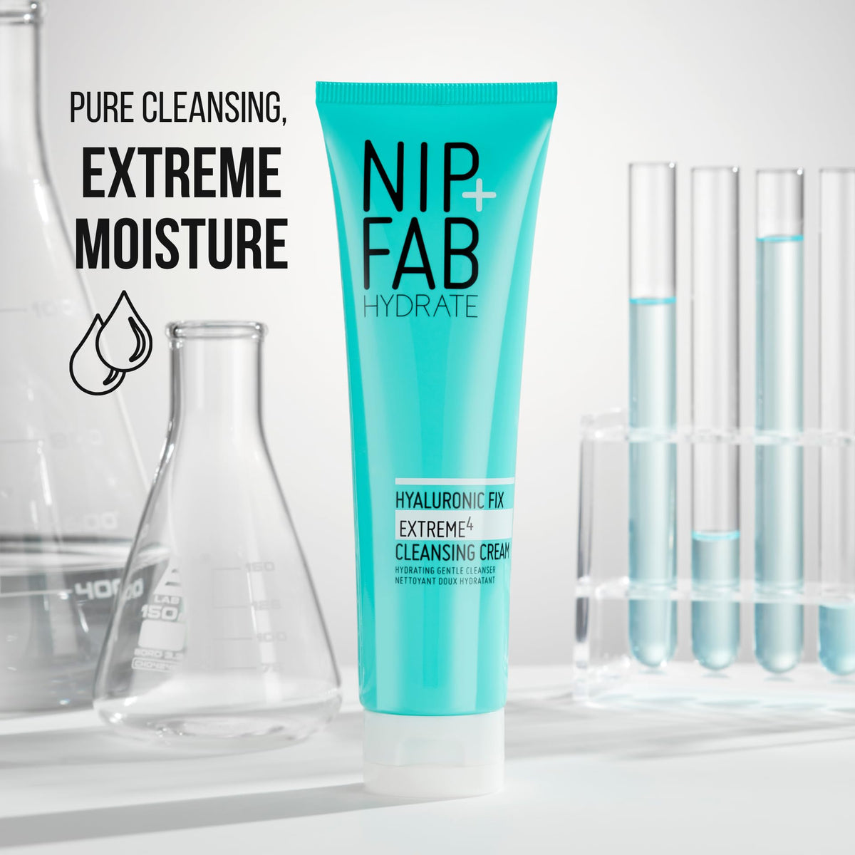 Nip+Fab Nip + Fab Hyaluronic Fix Extreme4 Cleansing Cream – Hydrating Face Wash with 2% Hyaluronic Acid Complex & Polyglutamic Acid to Plump and Cleanse, Vegan, 150ml