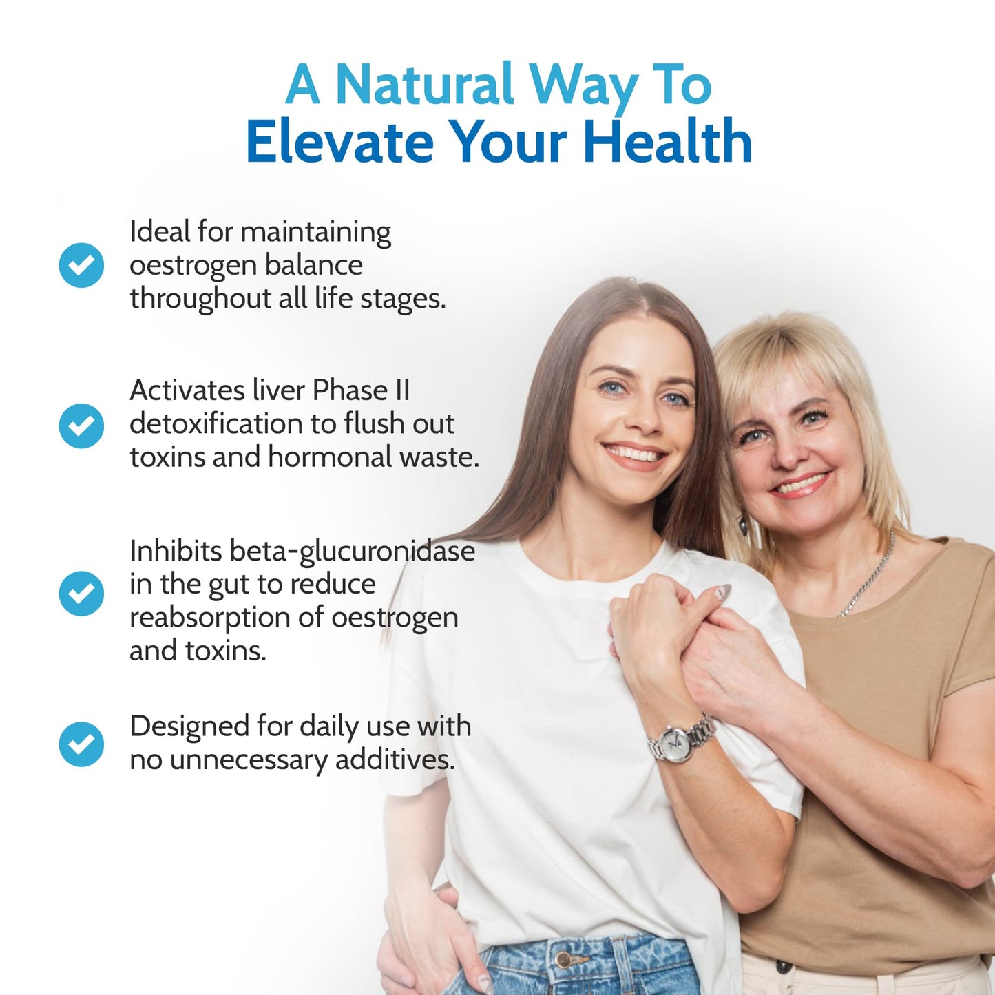 Health4All Calcium D-Glucarate 500mg - Oestrogen Supplements for Women and Men - Hormone Balance Support - 90 Vegan Capsules