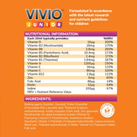 VIVIO JUNIOR VIVIO Junior Multivitamin Tonic for Kids – 12 Added Vitamins Plus Zinc & Iodine to Support Your Child’s Immunity & Cognitive Function - Orange - 250ml