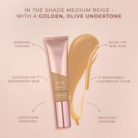 LUNA BY LISA JORDAN LUNA Silk Foundation in BEIGE Shade - Contains Hyaluronic Acid, Vitamin C & A, Aloe Vera, and Shea Butter - Brightening Dewy Foundation Makeup - Hydrating Cream Foundation for Dry Skin