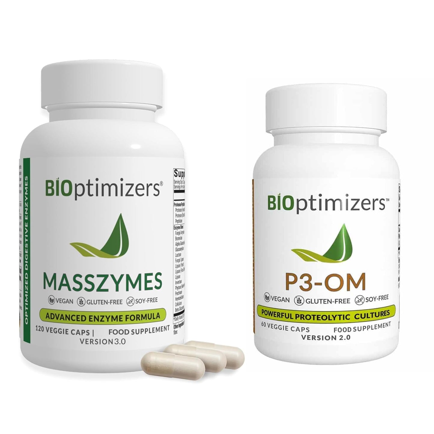 BIOptimizers BiOptimizers MassZymes and P3-OM Supplement Bundle | 180 Capsules