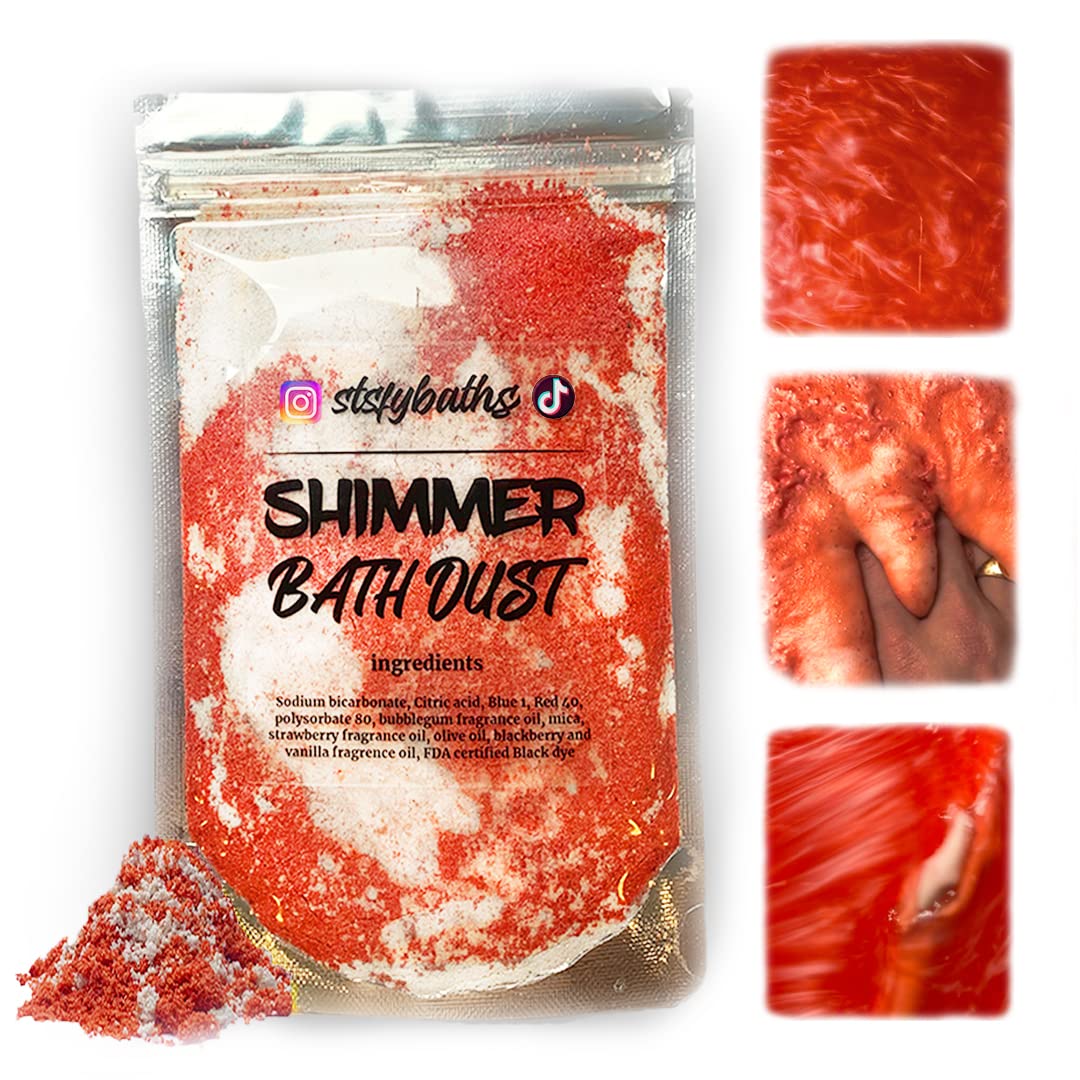 stsfybaths Stsfybaths Red Shimmer Bath Bomb in A Bag - Handmade Cherry Scented Bath Bombs for Women, Kids and Men - Bulk Bathbomb Fizzies Perfect for Boys and Girls All Ages (Small, Red)