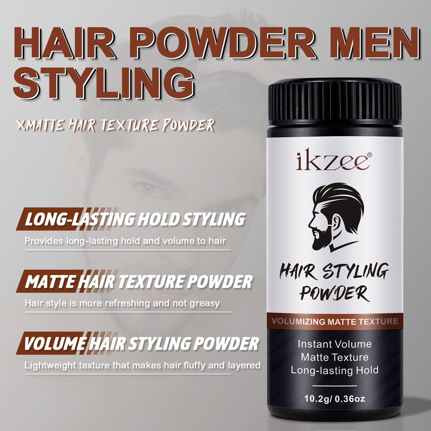 Samkeen Hair Texture Powder, 2 PCS Hair Styling Powder, Matte Hair Powder Men, Natural High Hold Hair Volume Powder，Long-Lasting Hold, Non-Greasy