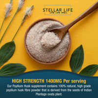 240 X Psyllium Husks Fibre Supplement – 1400mg per Serving – Naturally High in Soluble Fibre – High Strength Vegan Capsules – 4 Months Supply – Made in The UK