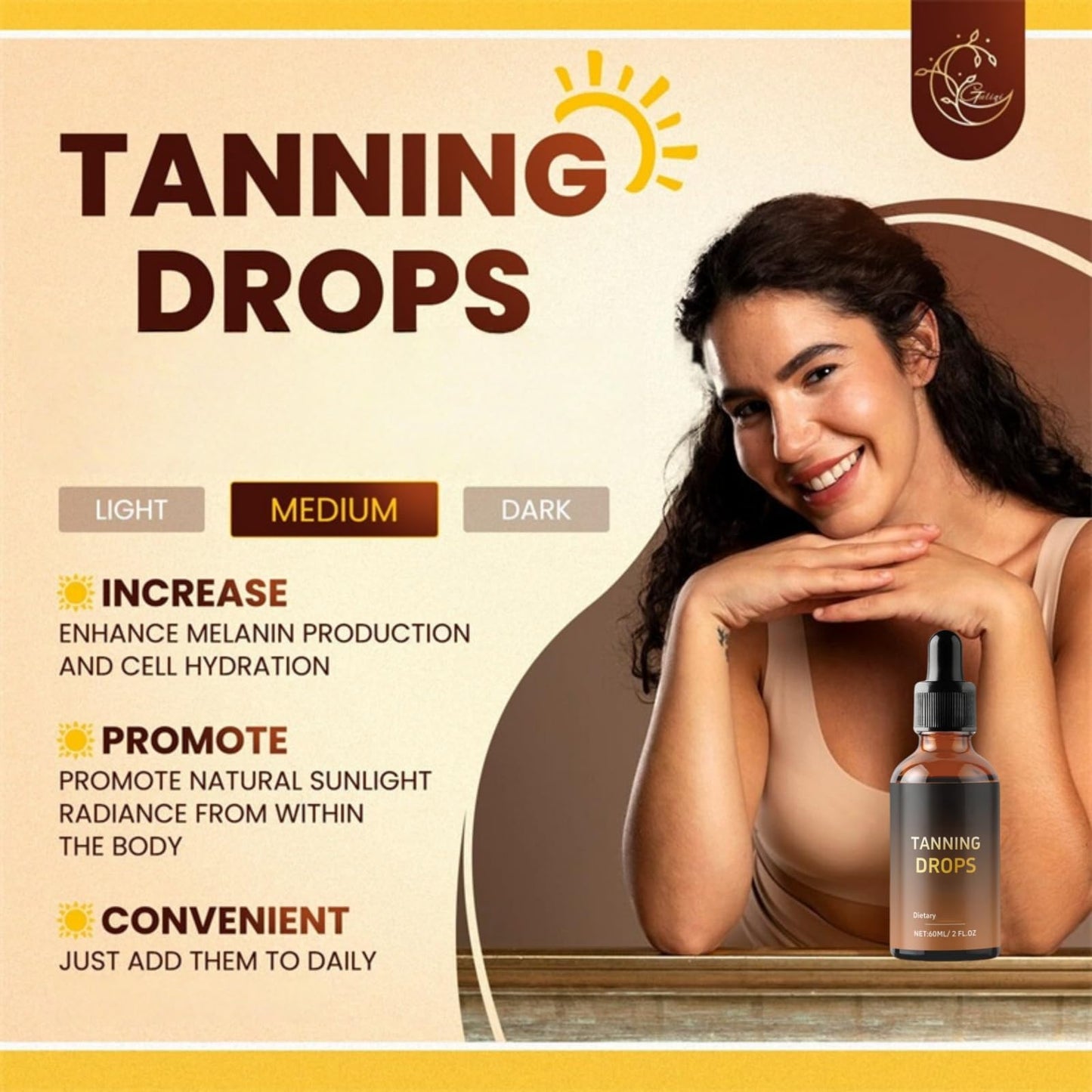 Mubuni Sunless Tanning Drops,Tanning Drops for Face and Body,Tans Without Sun,Oral D/rinkable Sunless Tanning Dr/ops,Self-Ta/nning Nourishing Tan Enhancer D/rops,Naturally Boost T/anning for Women