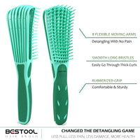 BESTOOL Detangle Hair Brush, Detangling Brush for Black Natural Hair Curly Afro 3/4abc Texture, Curly Hair Brush Faster and Easier Detangle Wet or Dry Hair with No Pain (Green)