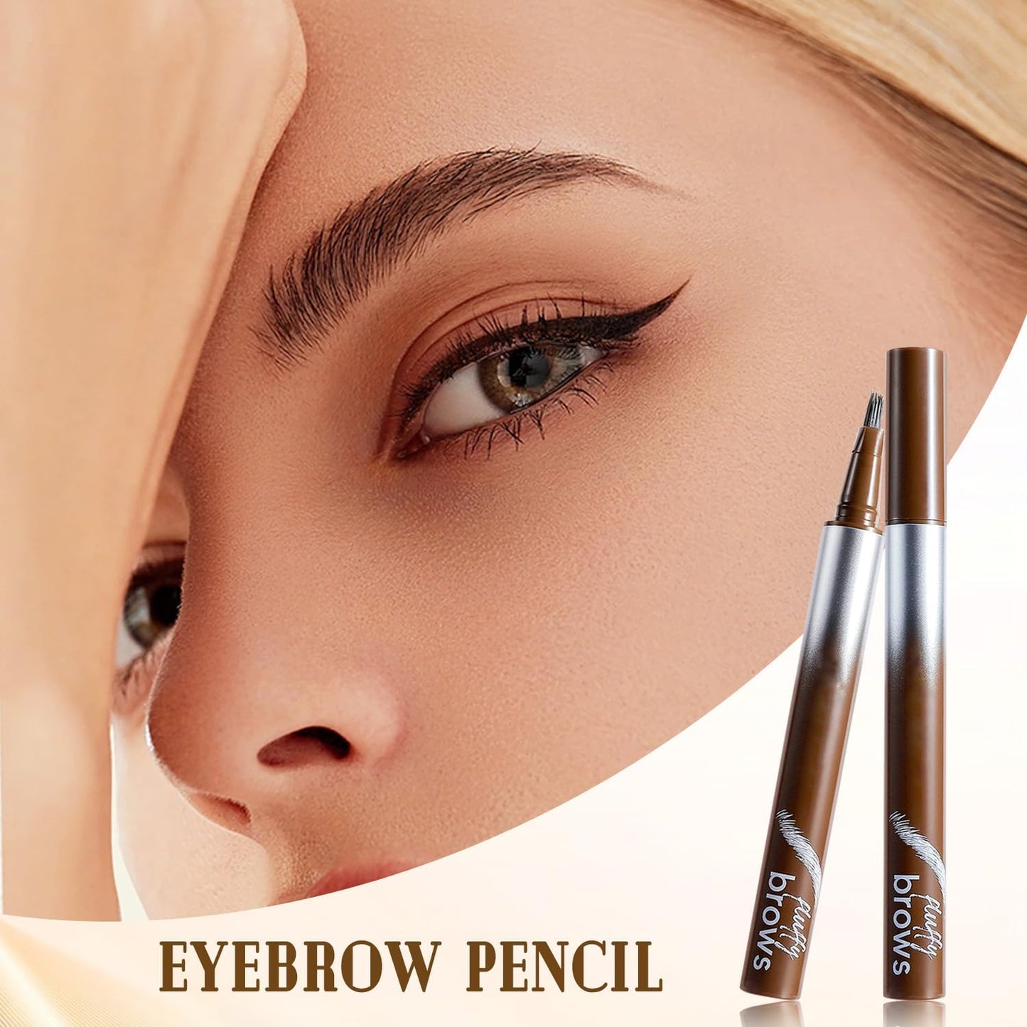 Generic Fluffy Brows Waterproof Eyebrow Pencil With Angled Brush For Natural Definition - Long-Lasting Smudge-Proof Brow Pen For Realistic Hair-Like Strokes And Everyday Makeup Use