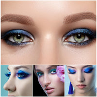 Fychuo Blue Eyeshadow Palette Glitter Eyeshadow Royal Blue Eye Shadow Pallets for Women Navy Blue Eyeshadow Sparkle 9 Colors Eye Makeup Shiny Shimmer Waterproof Palettes