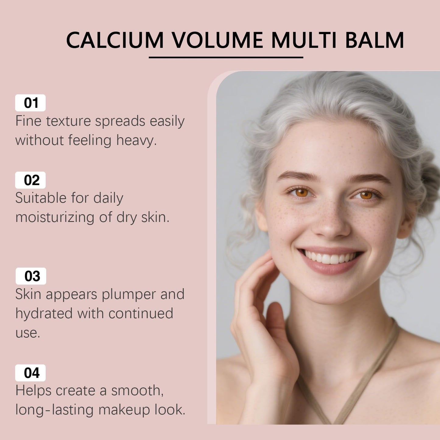 DEJIN Calcium Multi Balm, 2pc Calcium Volume Multi Balm, Anti Aging Firming Skincare Stick, Collagen Moisturing Stick, Hydrating Skin, Suitable For Eyes, Face, Neck
