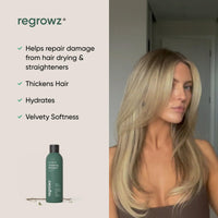 Regrowz Organic Hair Thickening Shampoo with Biotin & Rosemary Oil - 225ml - Pack of 2 - Natural Anti Hair Loss Treatment - Suitable for Men & Women