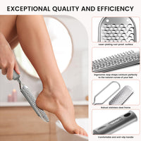 BEZOX Pedicure Foot File Foot Scraper For Hard Skin (XL Size) -Hard Skin Remover Used on Wet or Dry Feet- Huge Plane Surface Foot scrubber For Soft & Smooth Heels(Grey)