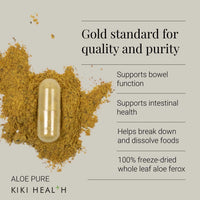 KIKI HEALTH KIKI Health - Aloe Pure Capsules - 100% Freeze-Dried Aloe Ferox - Natural Digestive Cleanse & Gut Health Support - Bowel & Intestinal Health - Toxin Flush & Detox Supplement - 20 Capsules