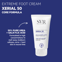 SVR XERIAL 50 Extreme - Urea Foot Cream for Cracked Heels and Severely Dry Skin Prone to Corns and Calluses, Eliminates Dead Cells + Roughness, 24hr Hydration, 50ml