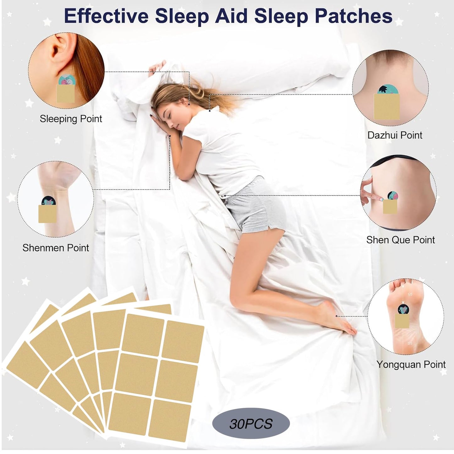 Ninnyi 30PCS Natural Sleep Support Patches for Adults, Sleep Patches for Deep Sleep