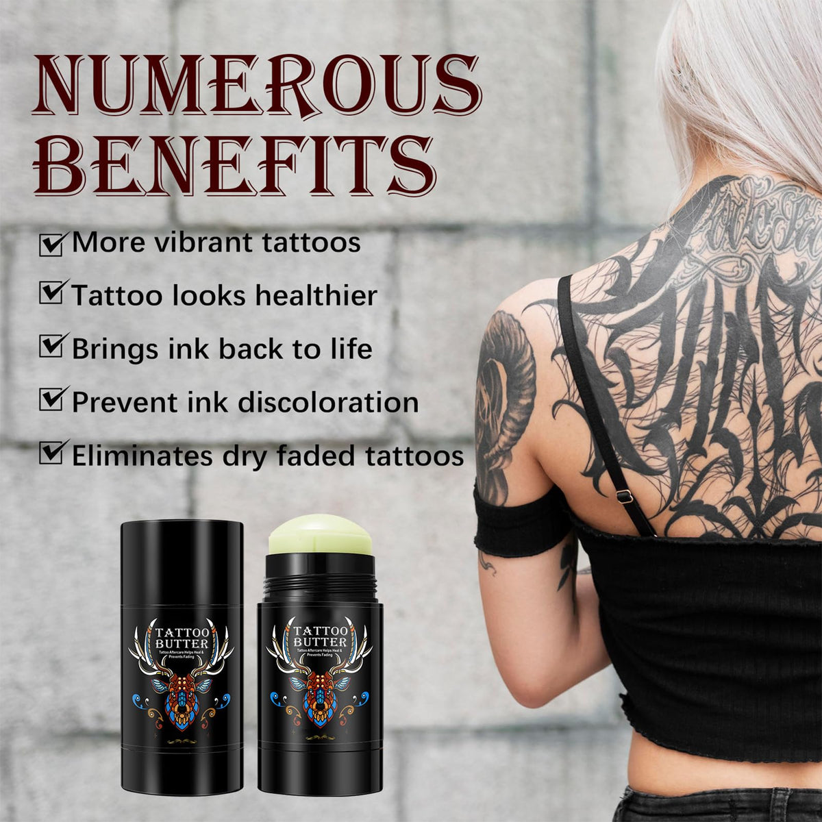 Fashion Base Tattoo Balm - Tattoo Aftercare Cream - Tattoo Aftercare Butter Balm - Suitable for New and Old Tattoo Healing Whitening Agent Color Enhancement Tattoo Aftercare - Natural Ingredients