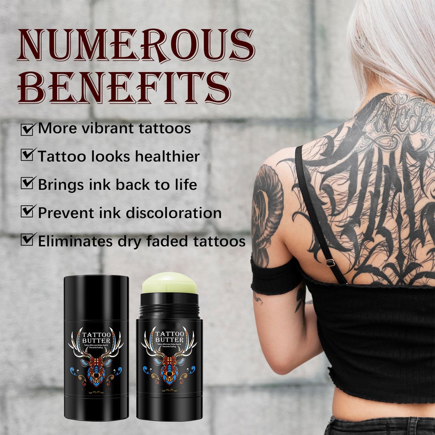 Fashion Base Tattoo Balm - Tattoo Aftercare Cream - Tattoo Aftercare Butter Balm - Suitable for New and Old Tattoo Healing Whitening Agent Color Enhancement Tattoo Aftercare - Natural Ingredients