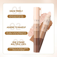 ExcellaElite Eyeshadow Stick,5 Color Cream Eyeshadow Pencil Metallic Eye Shadow Stick Pen Shimmer Cream with 4-in-1 Brush for Women's Face and Eyes Makeup