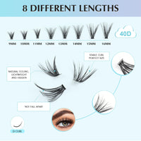 Oreola Cluster Lashes 240 Pieces Individual Eyelashes Natural Look 9-16MM
